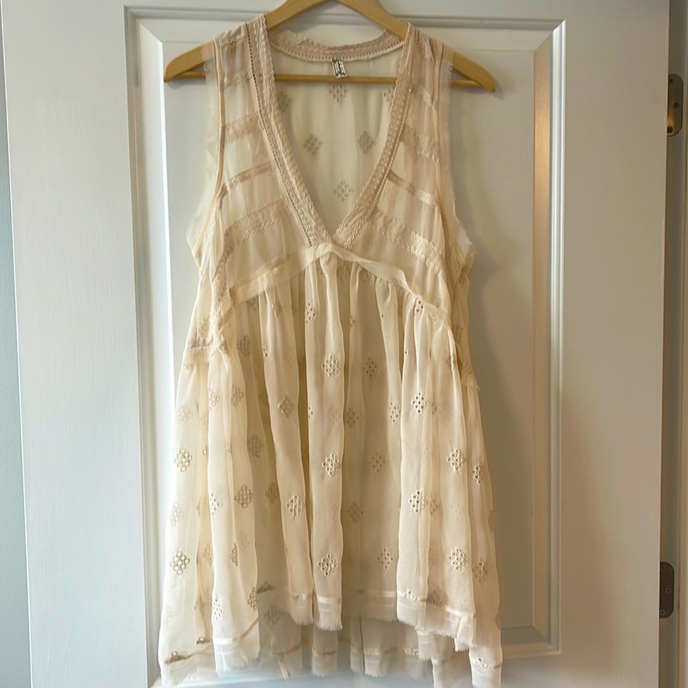 Brand New Free People sheer babydoll top.